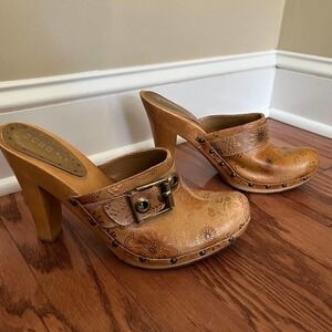 BCBG Leather Clog Heels